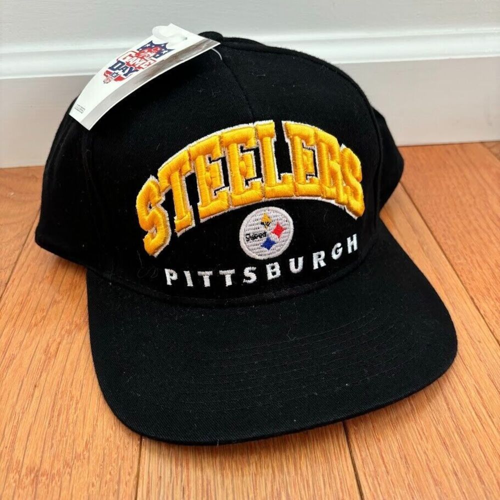 Vintage Pittsburgh Steelers NFL Game Day‎ Snapback Hat Black NWT